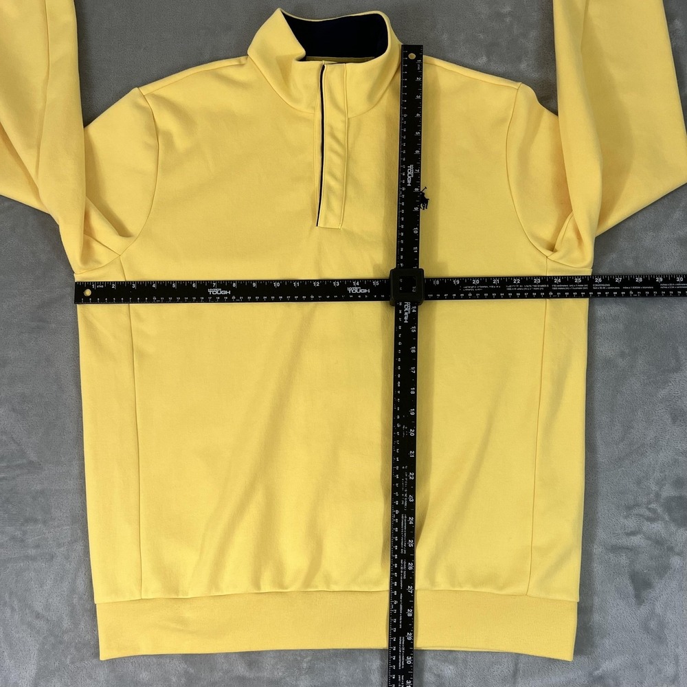 Polo Ralph Lauren Sweatshirt Mens XL Yellow Snap Mock Neck Pullover Pony Logo - Picture 5 of 8